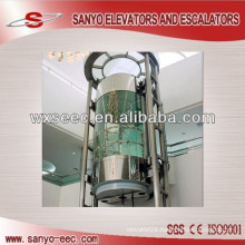 Round Thick Glass Building Elevator